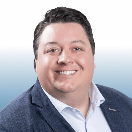 Professional headshot of an Equity commercial real estate team member in a navy blazer